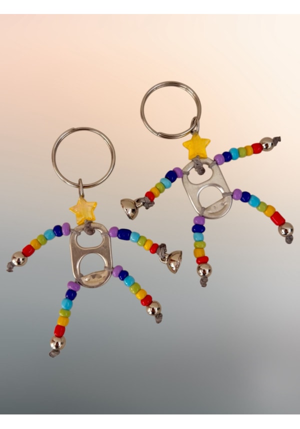 Kit 2 Chaveiros Imã Trambolhinho Estrela - Arco íris