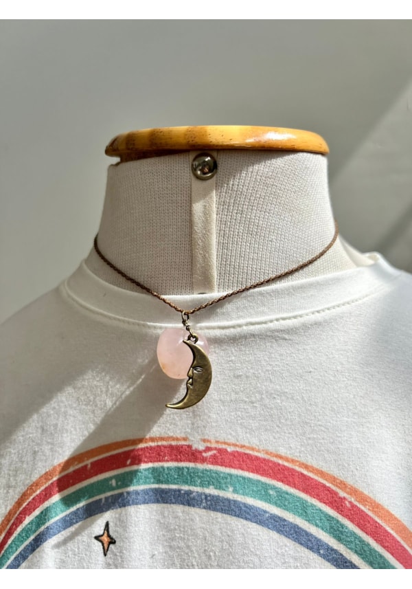 Kit 2 Colares Sol e Lua com Sodalita e Quartzo Rosa