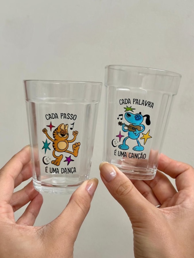 Kit 2 Copos Dança e Canção - Vidro 190ml — imagem 2