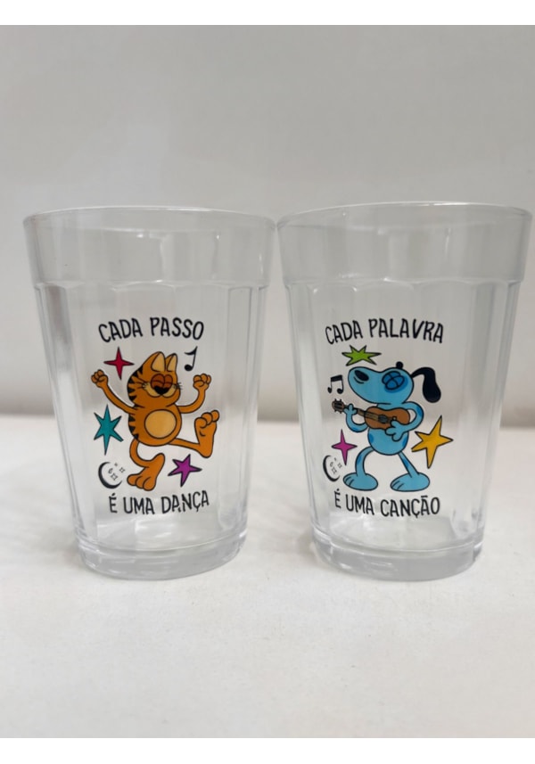 Kit 2 Copos Dança e Canção - Vidro 190ml