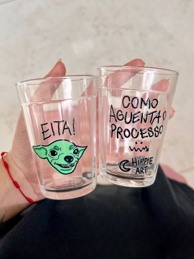 Kit 2 Copos Eita, Como Aguenta o Processo - Vidro 190ml — imagem 2