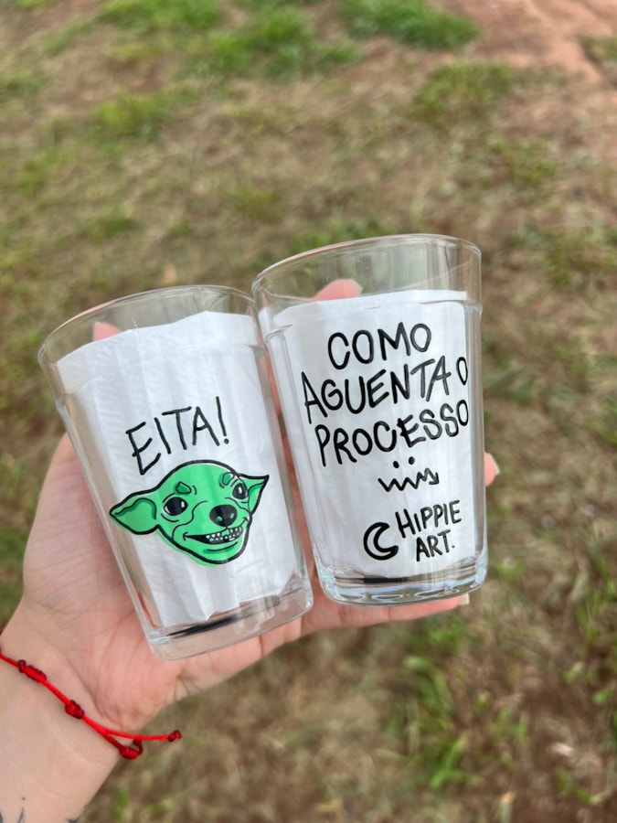Kit 2 Copos Eita, Como Aguenta o Processo - Vidro 190ml — imagem 1