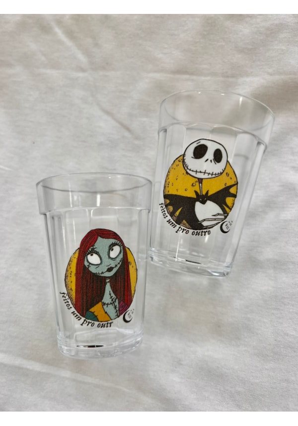 Kit 2 Copos - Jack e Sally - Vidro 190ml