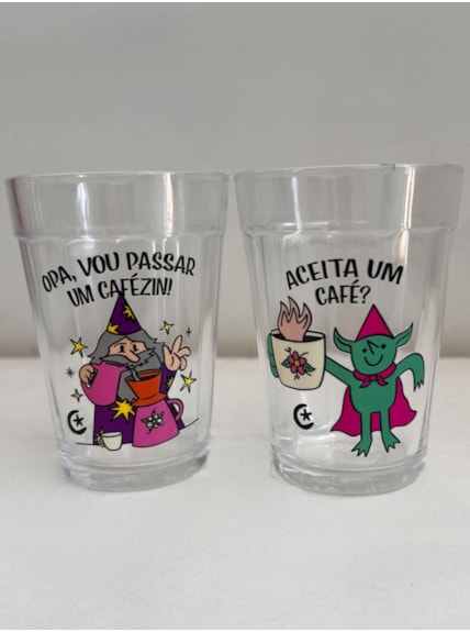 Kit 2 Copos - Mago e Goblin Café - Vidro 190ml
