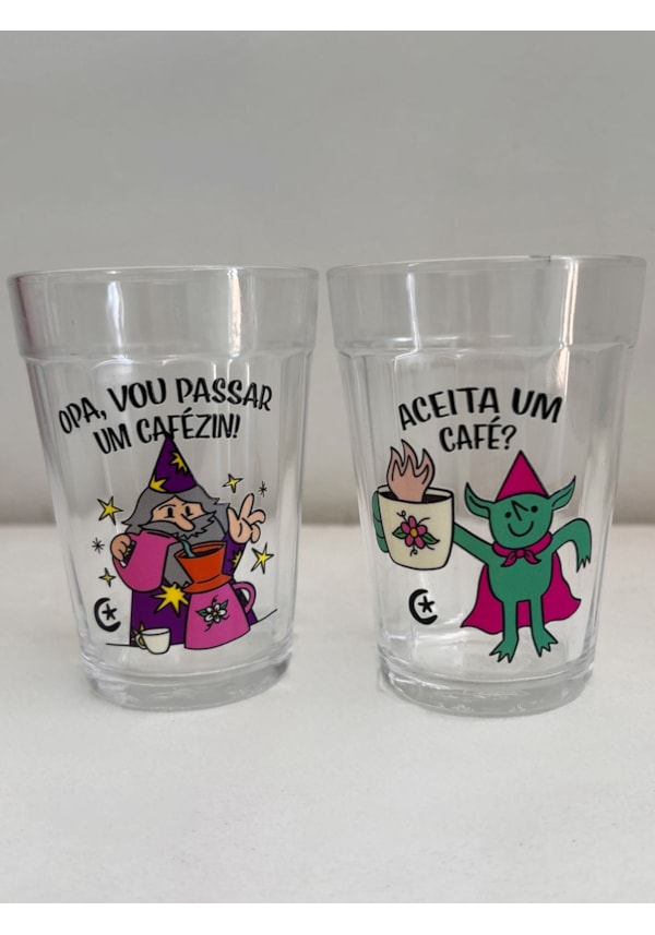 Kit 2 Copos - Mago e Goblin Café - Vidro 190ml