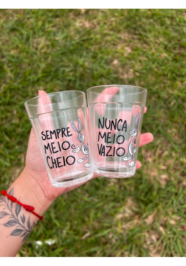 Kit 2 Copos Meio Cheio - Vidro 190ml