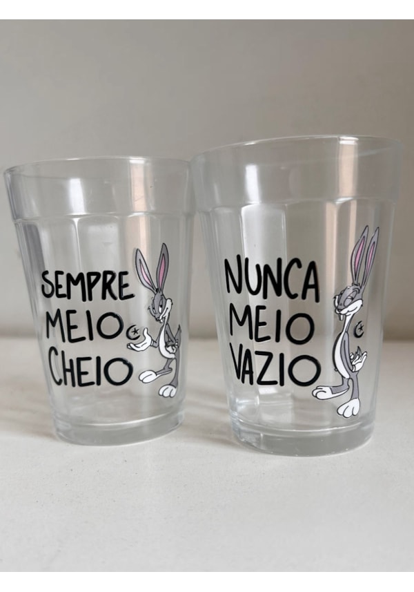 Kit 2 Copos Meio Cheio - Vidro 190ml