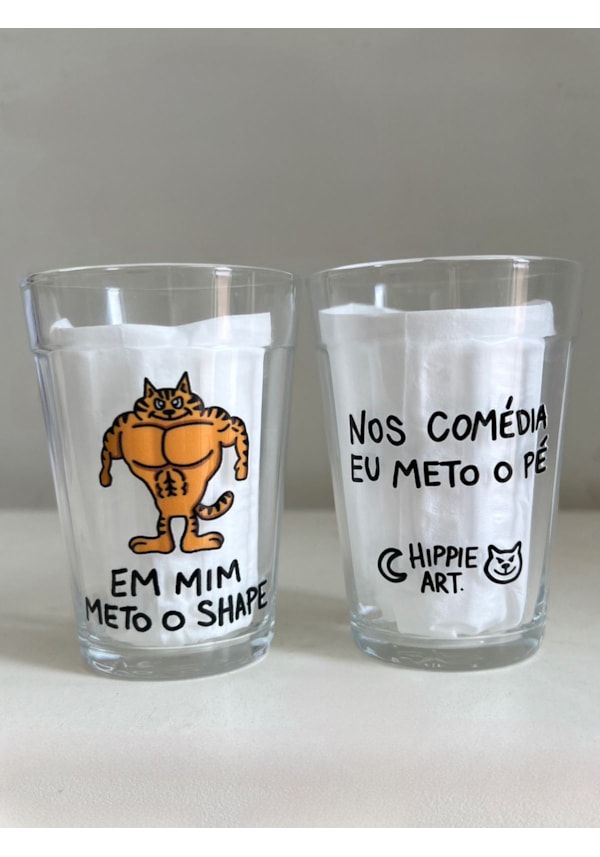 Kit 2 Copos Meto o Shape - Vidro 190ml