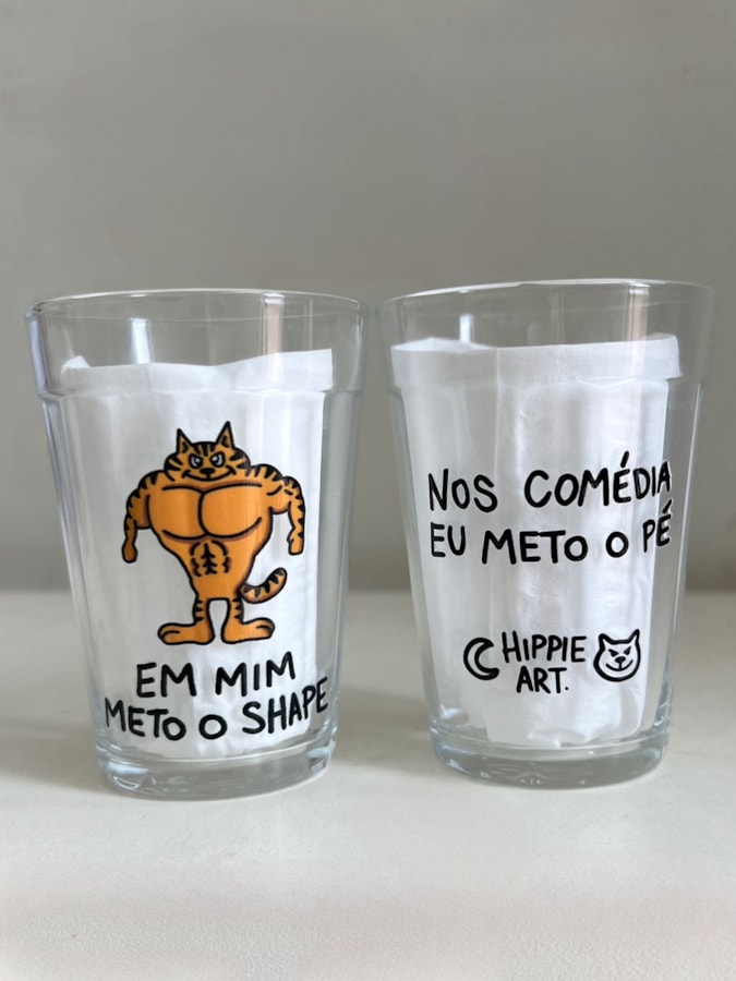 Kit 2 Copos Meto o Shape - Vidro 190ml — imagem 2