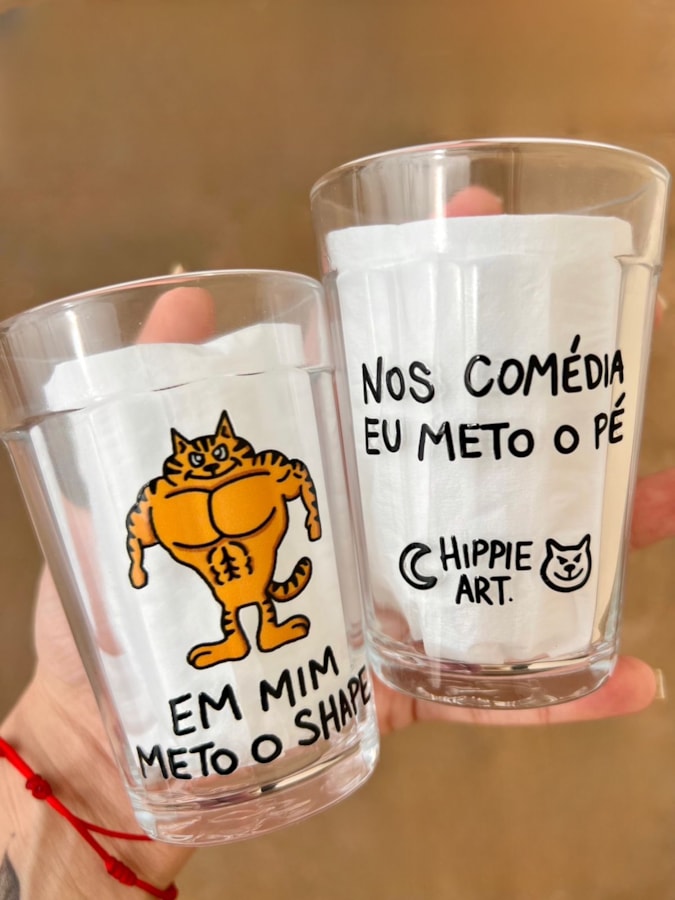 Kit 2 Copos Meto o Shape - Vidro 190ml — imagem 1