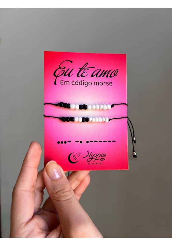 Kit 2 Pulseiras Código Morse - Eu te amo