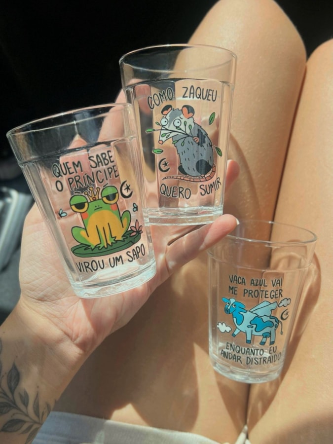 Kit 3 Copos Músicas Brasileiras - Vidro 190ml — imagem 2