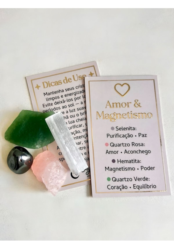 Kit 4 Cristais - Amor & Magnetismo