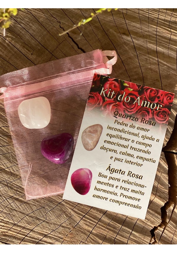 Kit Amor - Quartzo rosa e Ágata rosa