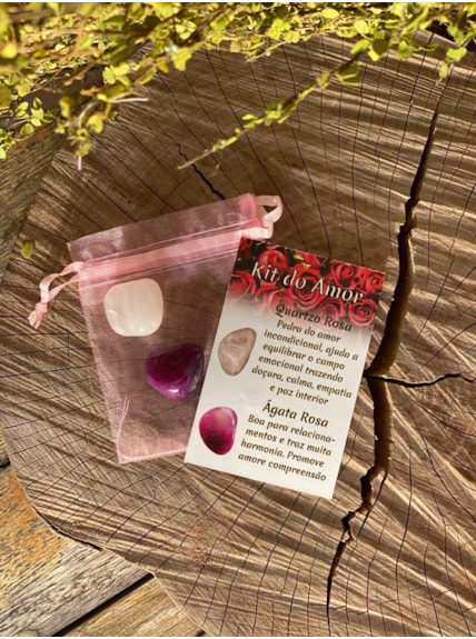 Kit Amor - Quartzo rosa e Ágata rosa