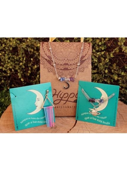 Kit Céu Lilás - Colar + Pulseira + Brinco