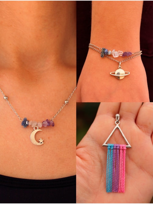 Kit Céu Lilás - Colar + Pulseira + Brinco