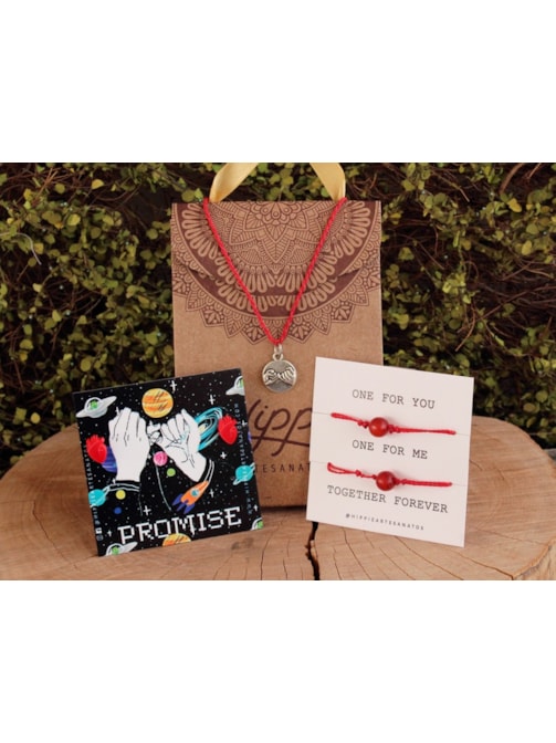 Kit Destino - Colar + 2 Pulseiras + Brincos