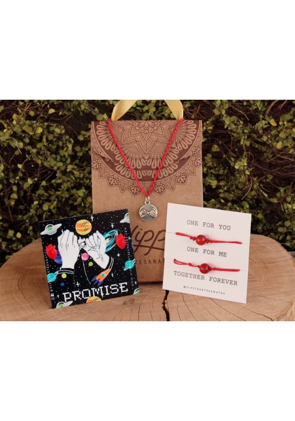 Kit Destino - Colar + 2 Pulseiras + Brincos
