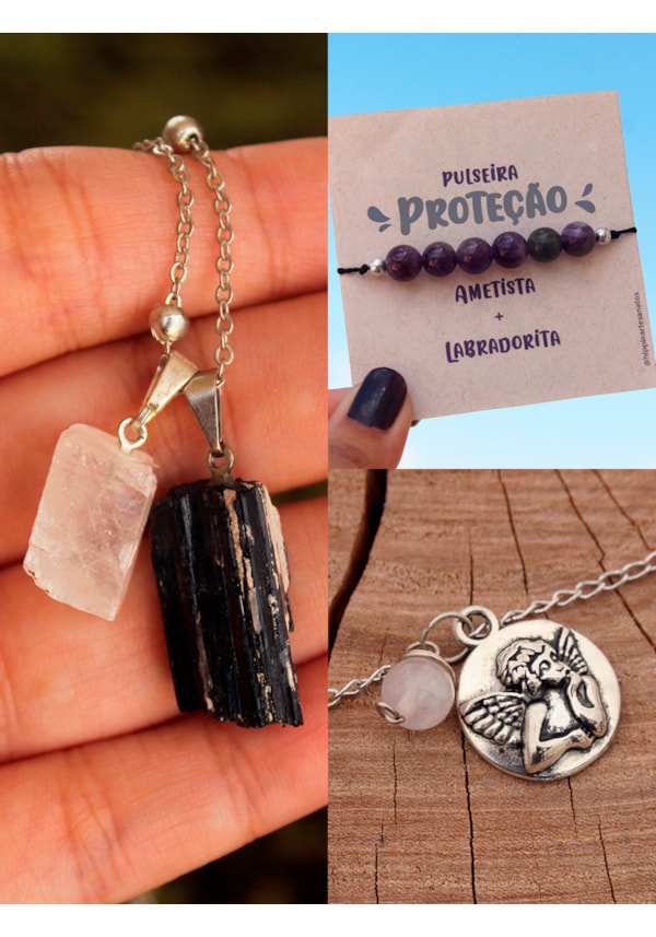 Kit Proteção - Colar + 2 Pulseiras