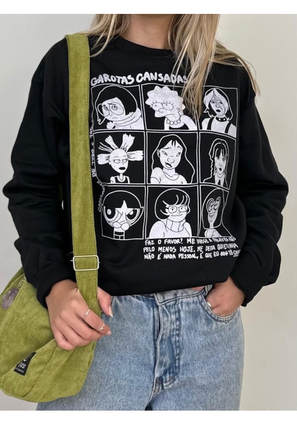 Moletom Garotas Cansadas - Preto