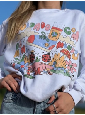 Moletom Mini Mundo - Branco