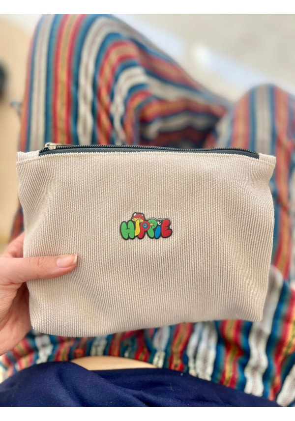 Necessaire Veludo Cotelê Off-White