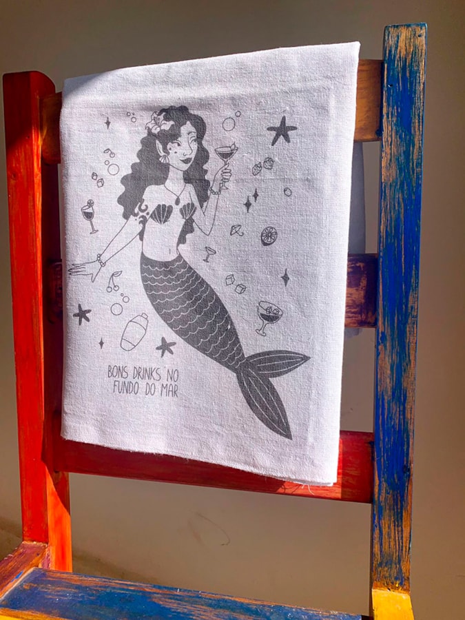 Pano de Prato - Bons Drinks de Sereia — imagem 2
