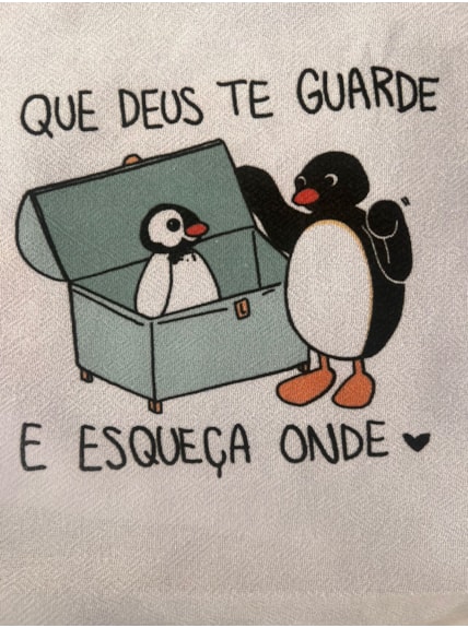 Pano de Prato - Deus te Guarde Pingu