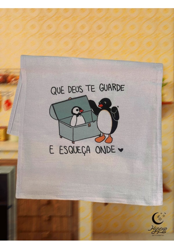 Pano de Prato - Deus te Guarde Pingu