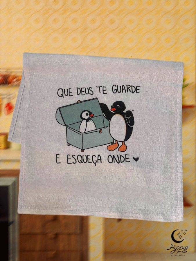 Pano de Prato - Deus te Guarde Pingu — imagem 1