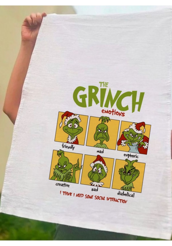 Pano de Prato Grinch Emotions