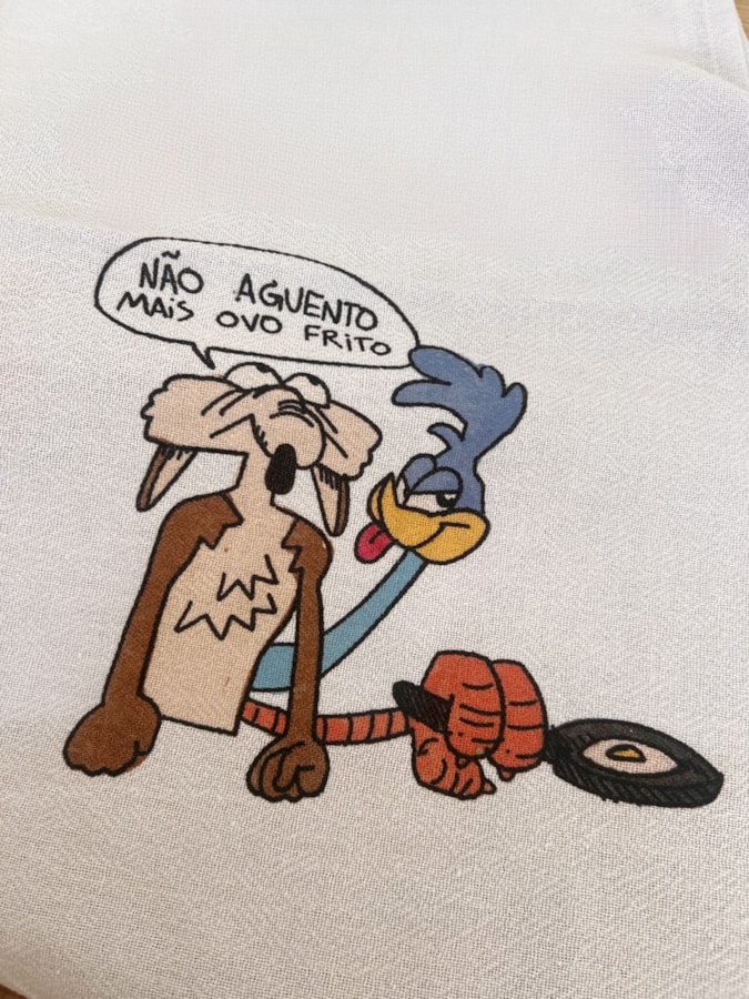 Pano de Prato - Não aguento mais ovo frito Coiote e Papa-Léguas — imagem 2