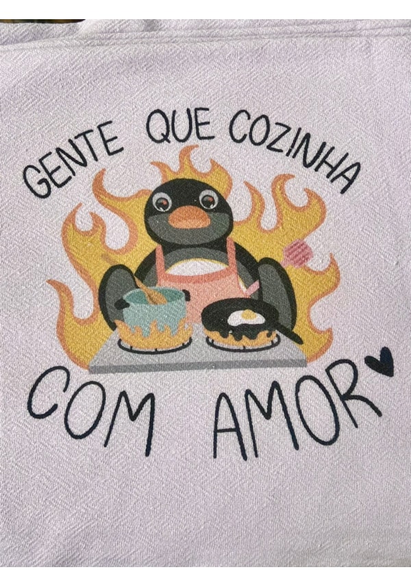 Pano de Prato - Pingu que cozinha com amor