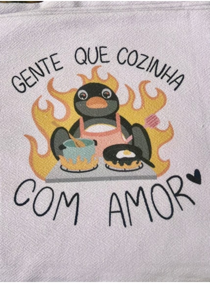 Pano de Prato - Pingu que cozinha com amor