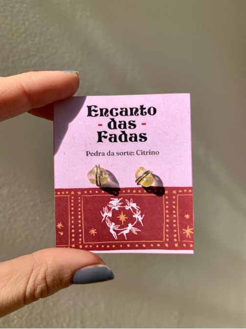 Par de Brincos Encanto das Fadas - Citrino