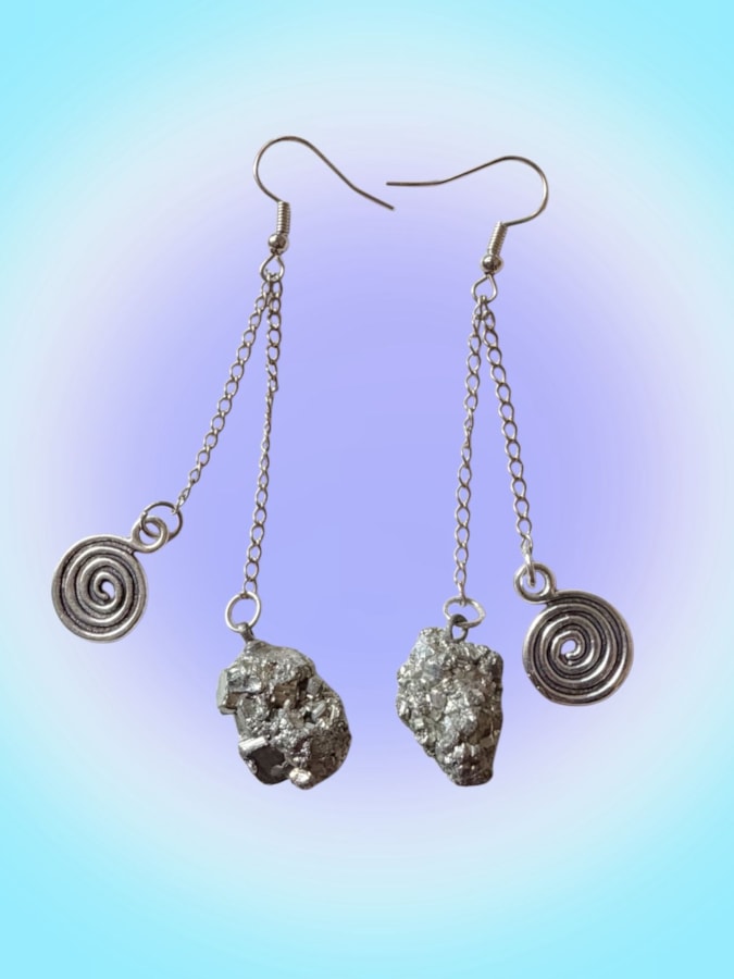 Par de Brincos Espiral Pirita — imagem 1