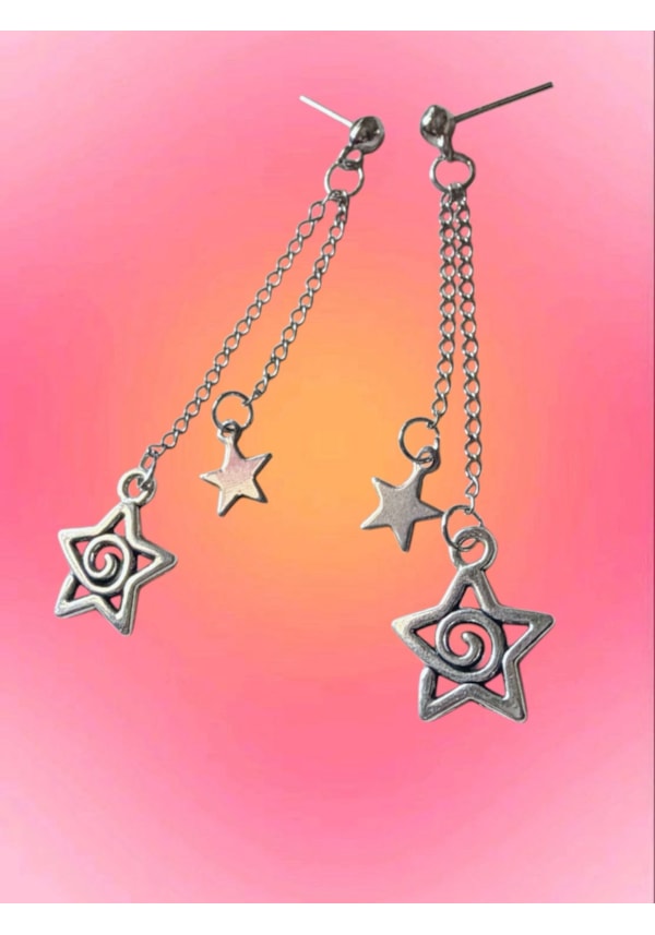 Par de Brincos Estrelas Espiral