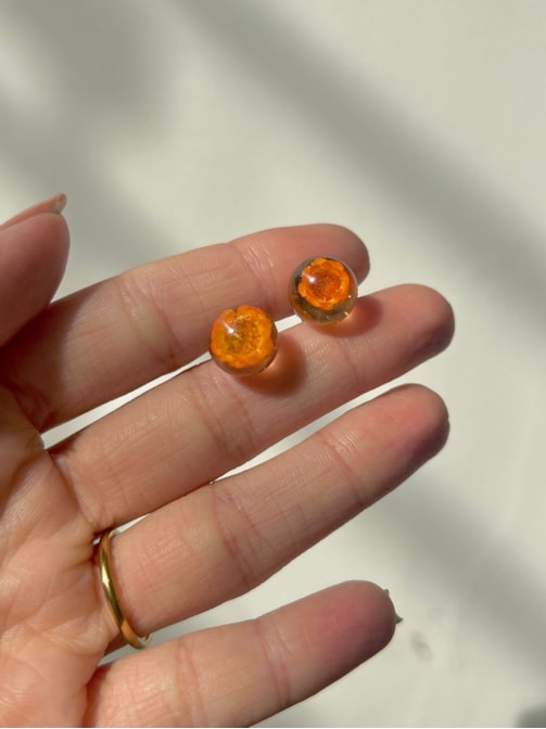 Par de Brincos Flor de Laranja