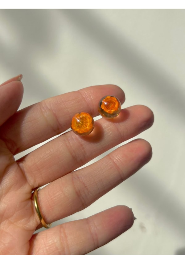 Par de Brincos Flor de Laranja