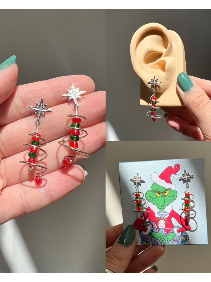 Par de Brincos Grinch de Natal — imagem 1