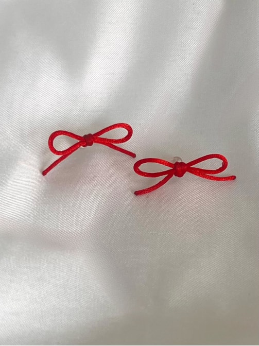 Par de Brincos Laço Coquete Vermelho - Lana Del Rey