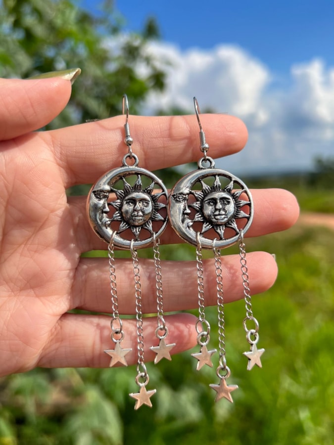 Par de Brincos Luna Prateada — imagem 1