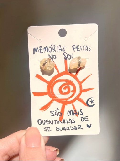 Par de Brincos Memórias de Sol - Citrino