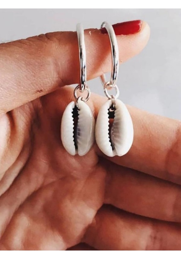 Par de Brincos Mini Argola Búzios