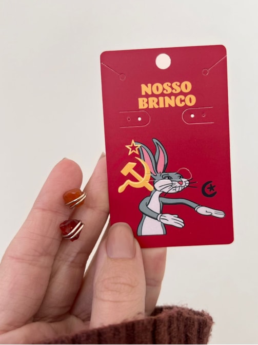 Par de Brincos NOSSO BRINCO - Ágata de Fogo