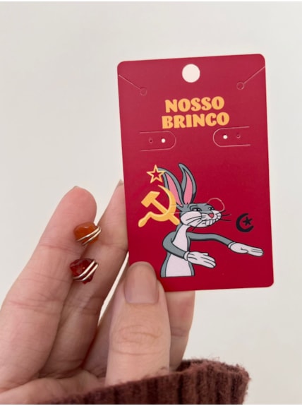 Par de Brincos NOSSO BRINCO - Ágata de Fogo