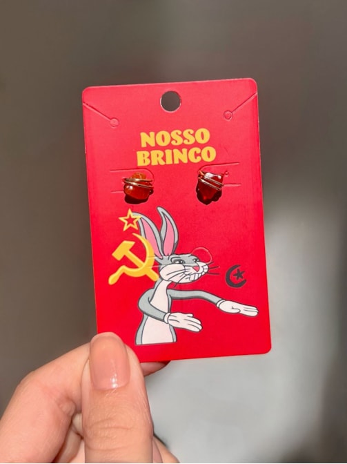 Par de Brincos NOSSO BRINCO - Ágata de Fogo
