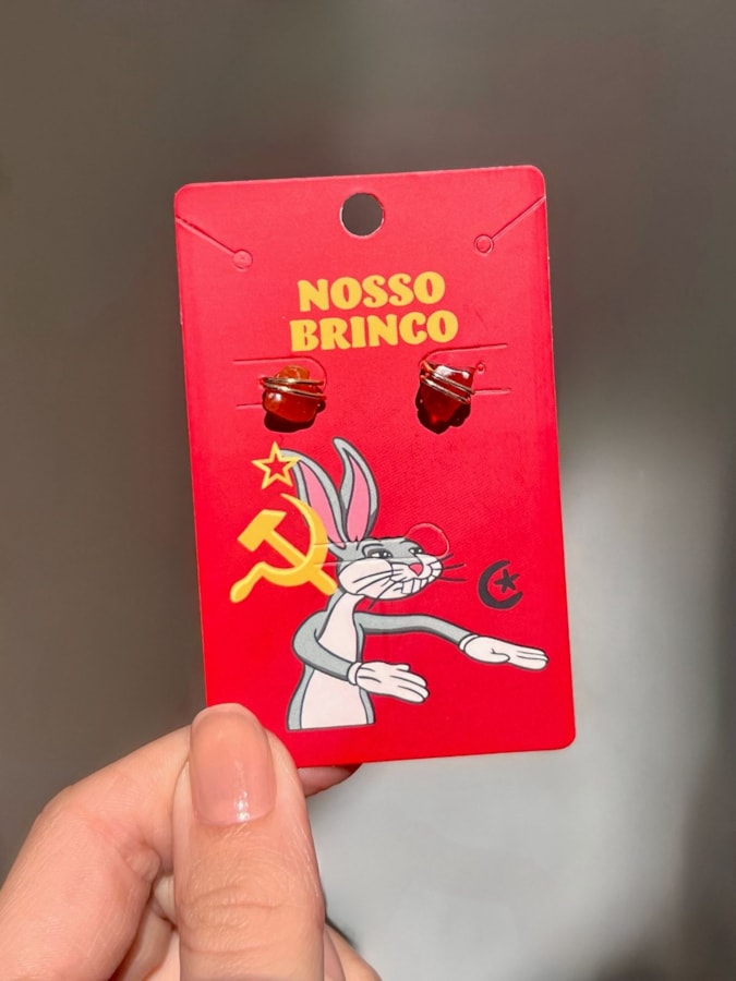 Par de Brincos NOSSO BRINCO - Ágata de Fogo — imagem 1