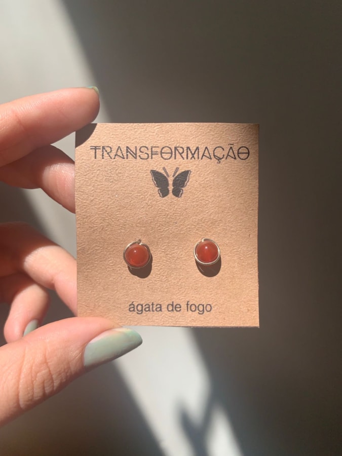Par de Brincos Transformação - Ágata de Fogo — imagem 1